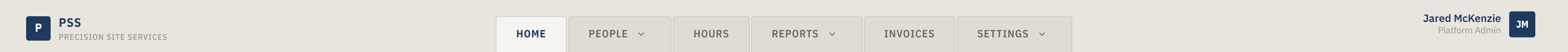 Dashboard with the six manila folder tabs highlighted at the top of the page